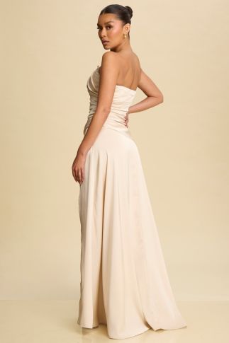 Satin Nude Bustier Gown
