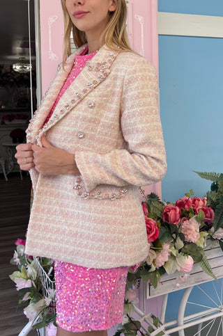 Pink Blush Tweed Blazer