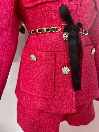 Hot Pink Tweed Set