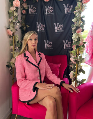 Pink tweed Set blazer & miniskirt