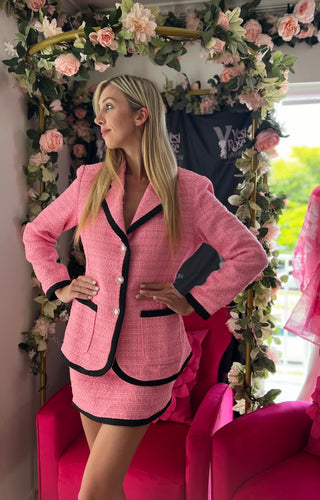 Pink tweed Set blazer & miniskirt