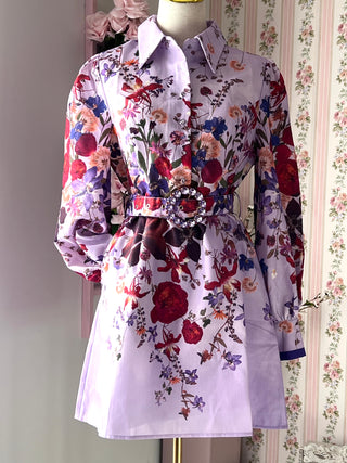 Lilac Floral mini Dress