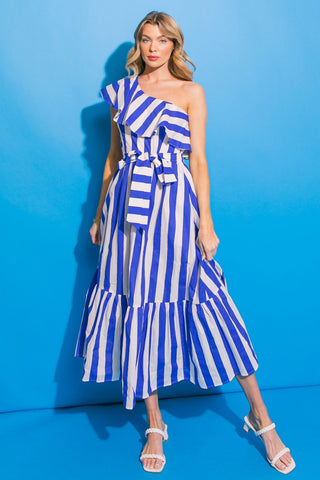 Blue stripes Midi dress