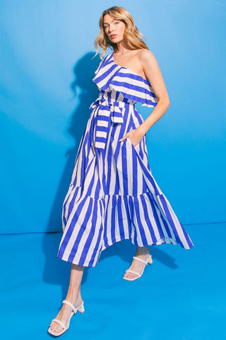Blue stripes Midi dress