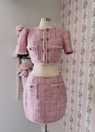 PINK Tweed Blazer Set