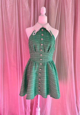 Tweed Green Mini Dress